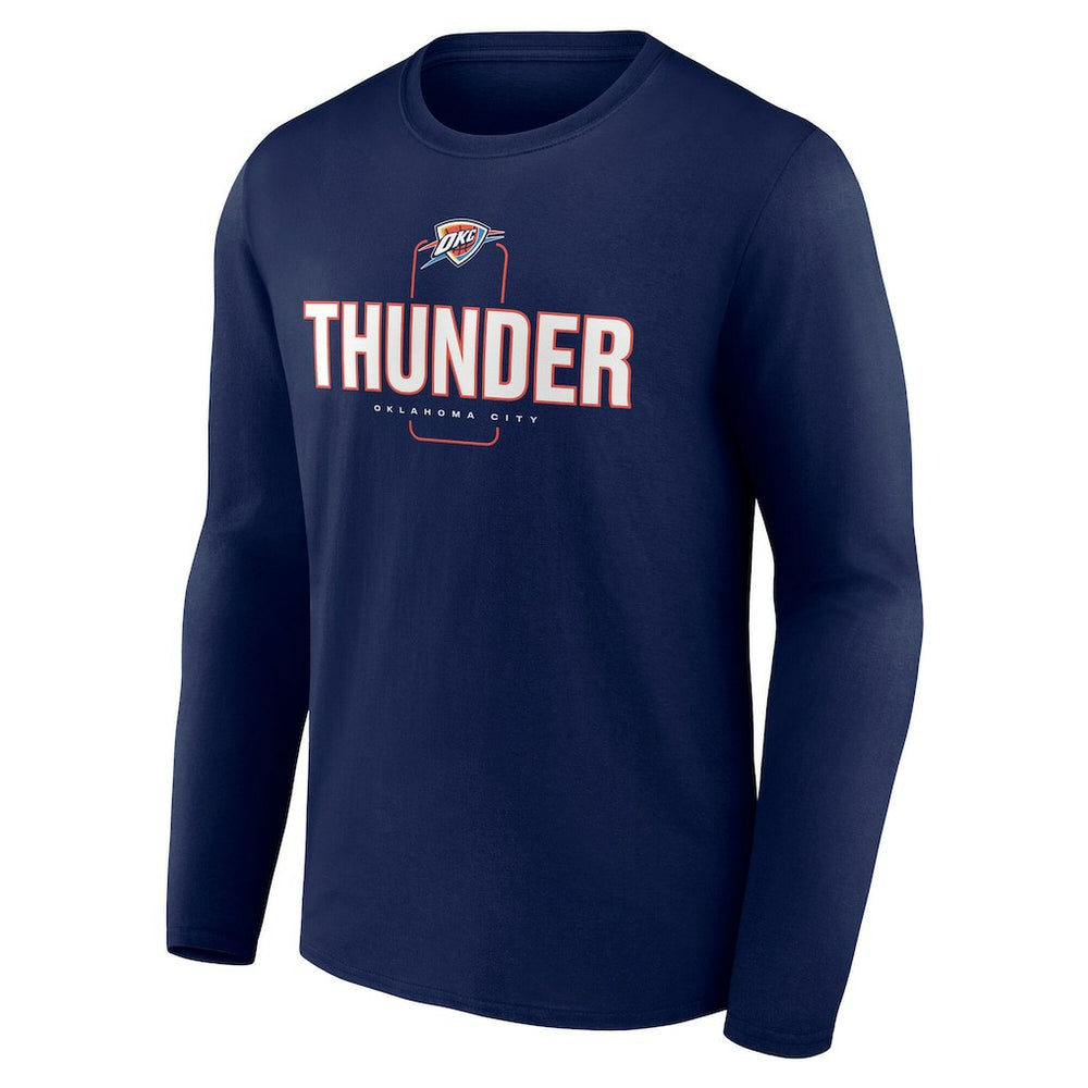 NBA Oklahoma City Thunder Center Court Name & Number Custom Long Sleeve T-Shirt