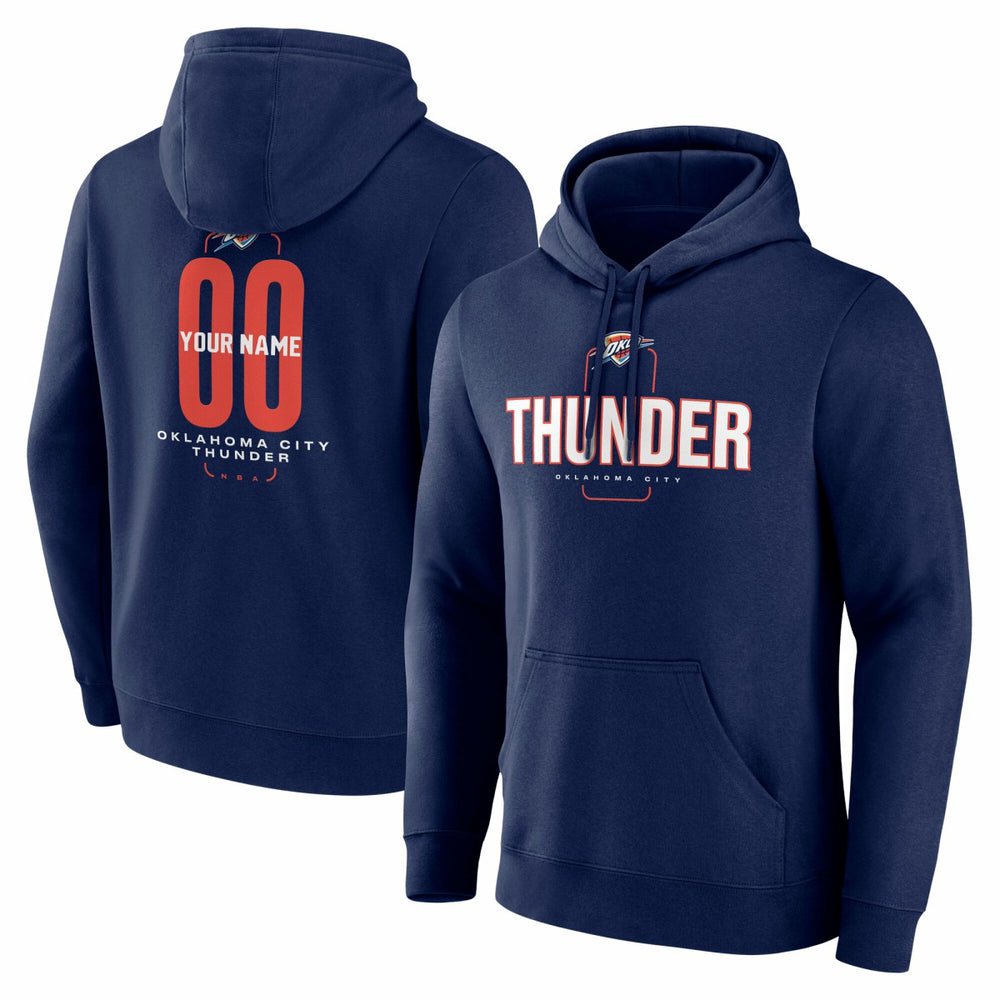 NBA Oklahoma City Thunder Center Court Name & Number Custom Hoodie