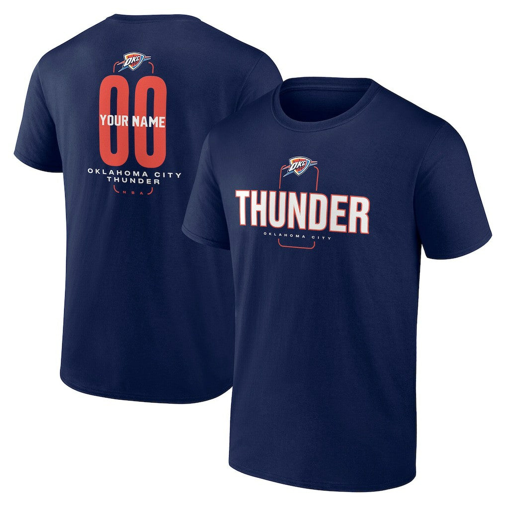 NBA Oklahoma City Thunder Center Court Name & Number Custom T-Shirt