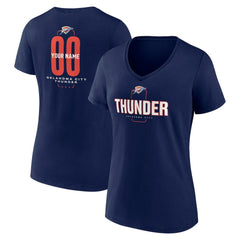 NBA Oklahoma City Thunder Women's Center Court Name & Number Custom V-Neck T-Shirt