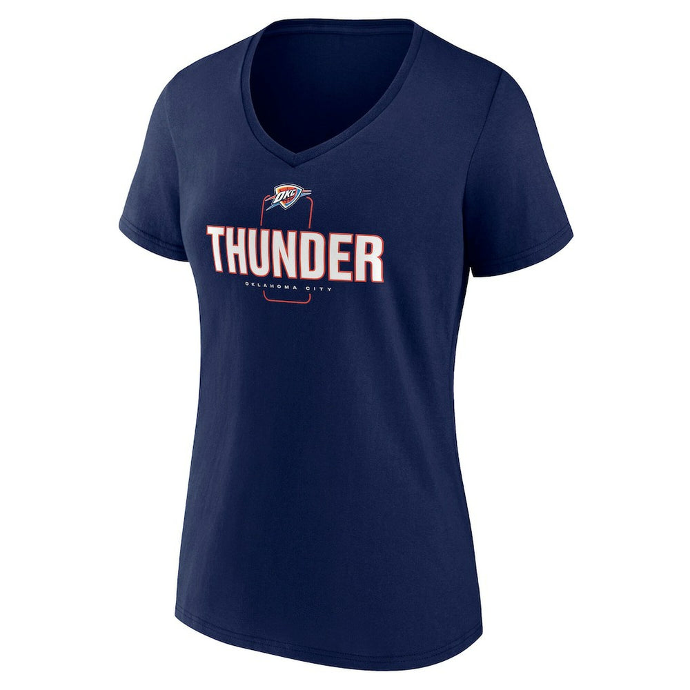 NBA Oklahoma City Thunder Women's Center Court Name & Number Custom V-Neck T-Shirt