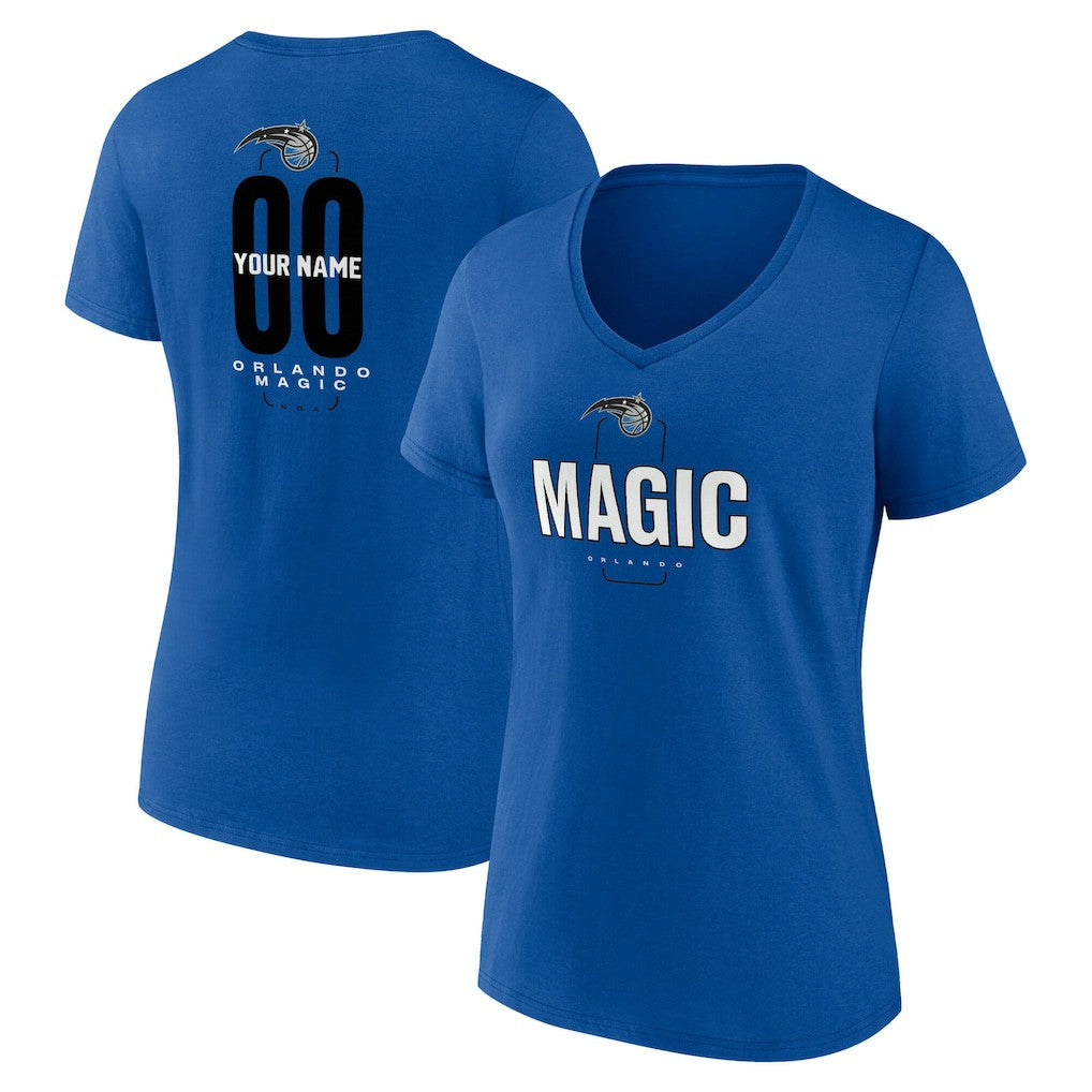 NBA Orlando Magic Women's Center Court Name & Number Custom V-Neck T-Shirt