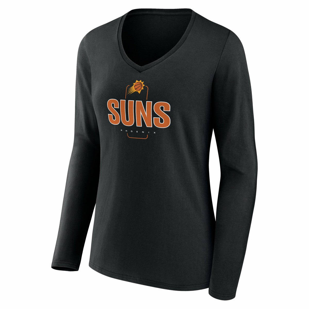 NBA Phoenix Suns Women's Center Court Name & Number Custom Long Sleeve V-Neck T-Shirt