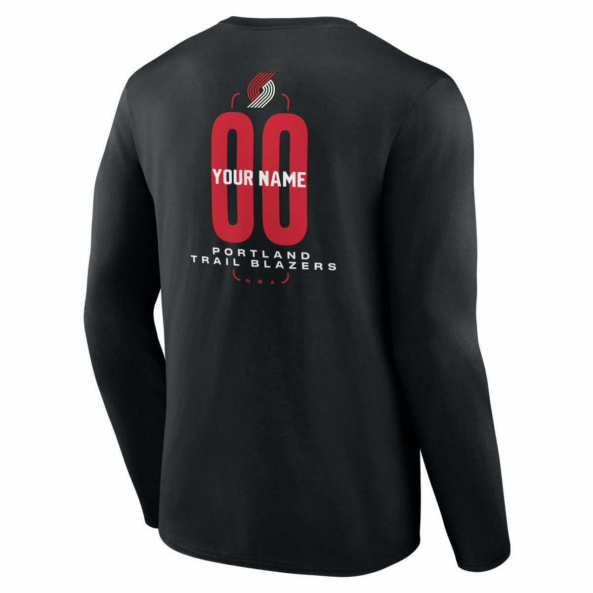 NBA Portland Trail Blazers Center Court Name & Number Custom Long Sleeve T-Shirt