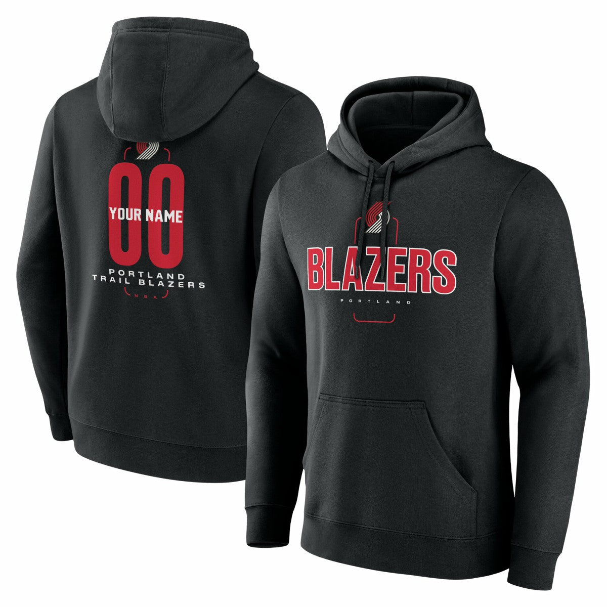 NBA Portland Trail Blazers Center Court Name & Number Custom Hoodie