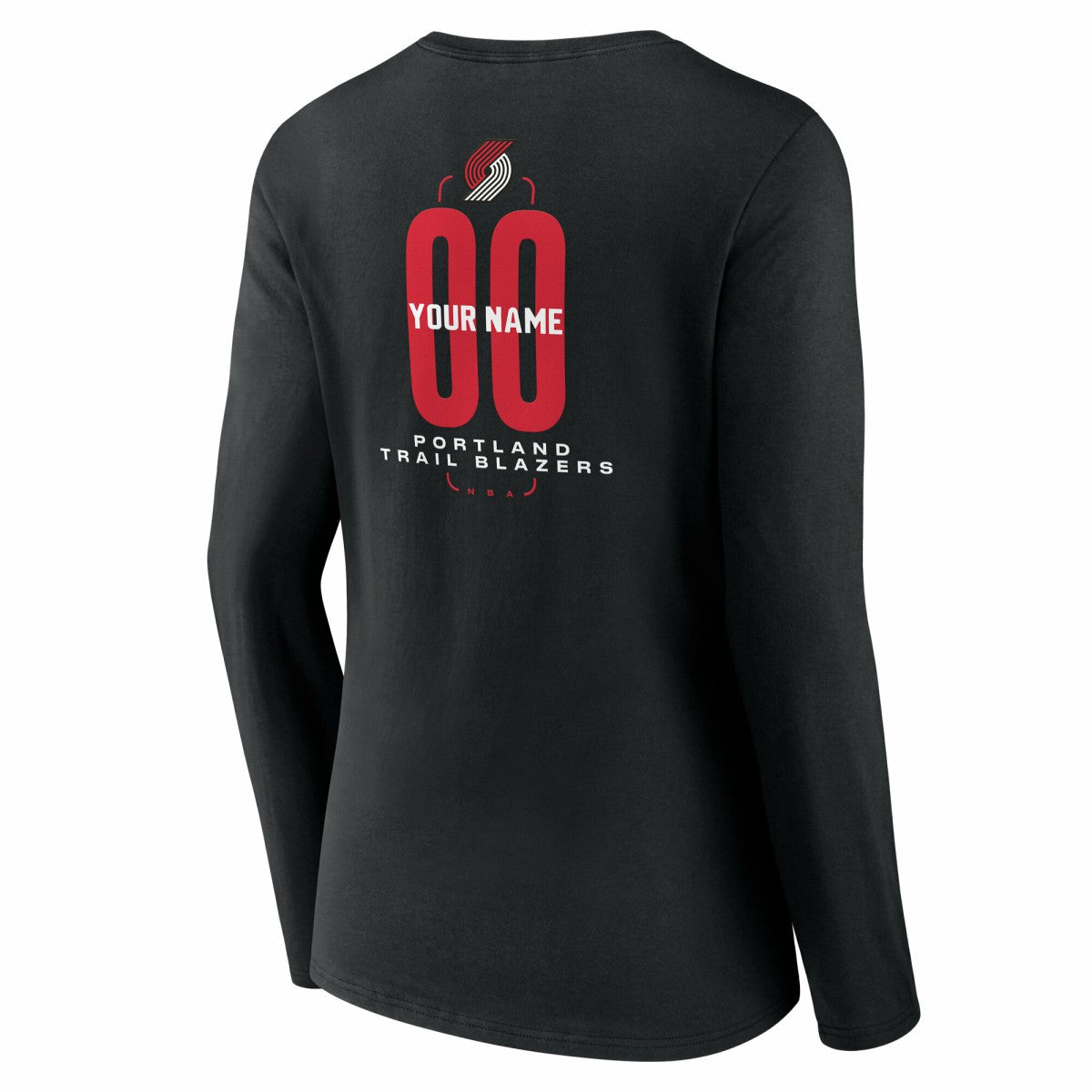 NBA Portland Trail Blazers Women's Center Court Name & Number Custom Long Sleeve V-Neck T-Shirt