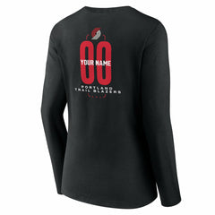 NBA Portland Trail Blazers Women's Center Court Name & Number Custom Long Sleeve V-Neck T-Shirt