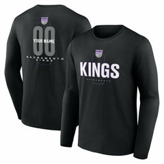 NBA Sacramento Kings Center Court Name & Number Custom Long Sleeve T-Shirt