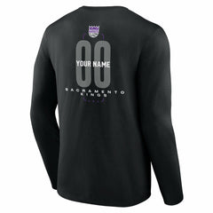 NBA Sacramento Kings Center Court Name & Number Custom Long Sleeve T-Shirt
