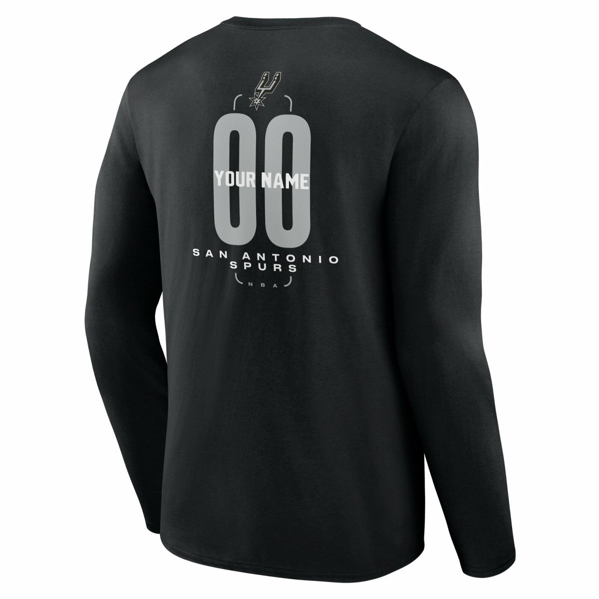 NBA San Antonio Spurs Center Court Name & Number Custom Long Sleeve T-Shirt