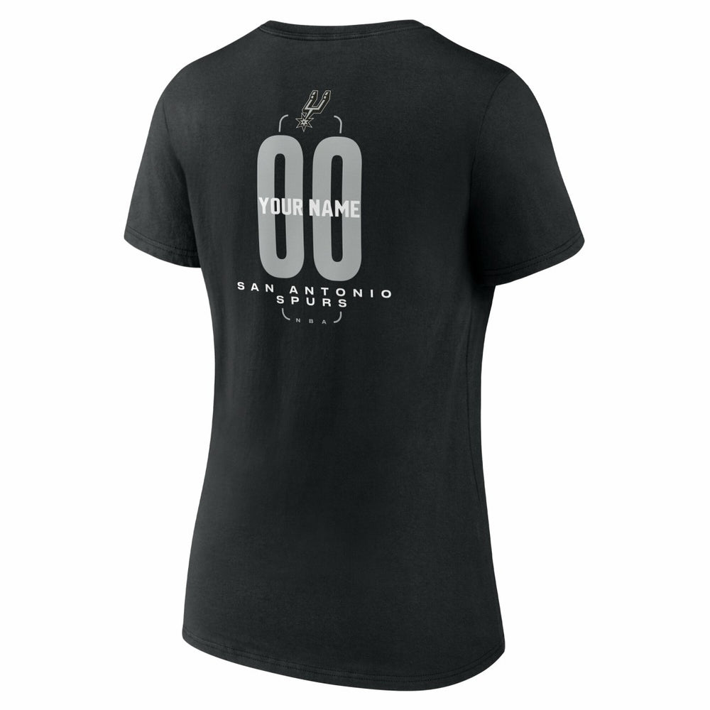 NBA San Antonio Spurs Women's Center Court Name & Number Custom V-Neck T-Shirt