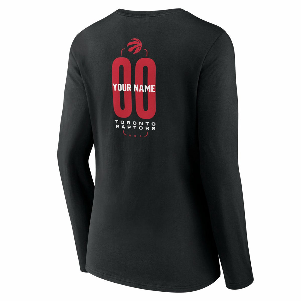 NBA Toronto Raptors Women's Center Court Name & Number Custom Long Sleeve V-Neck T-Shirt