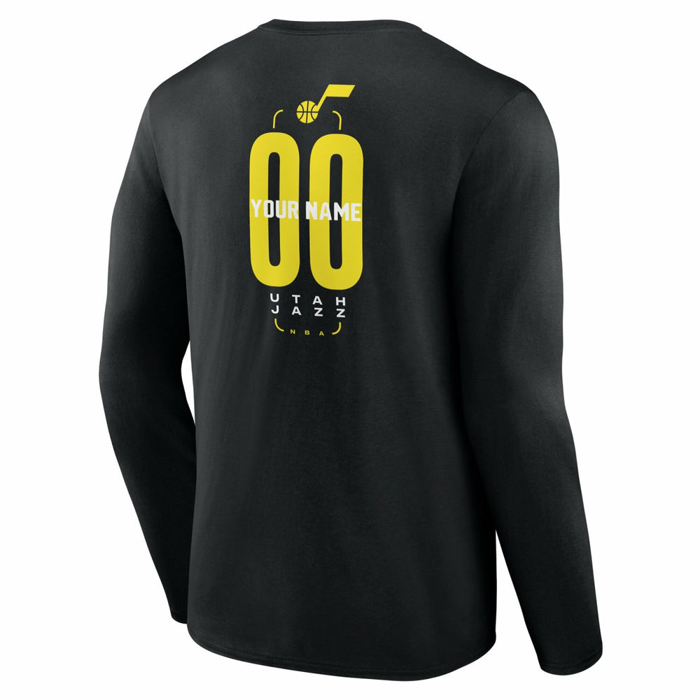 NBA Utah Jazz Center Court Name & Number Custom Long Sleeve T-Shirt