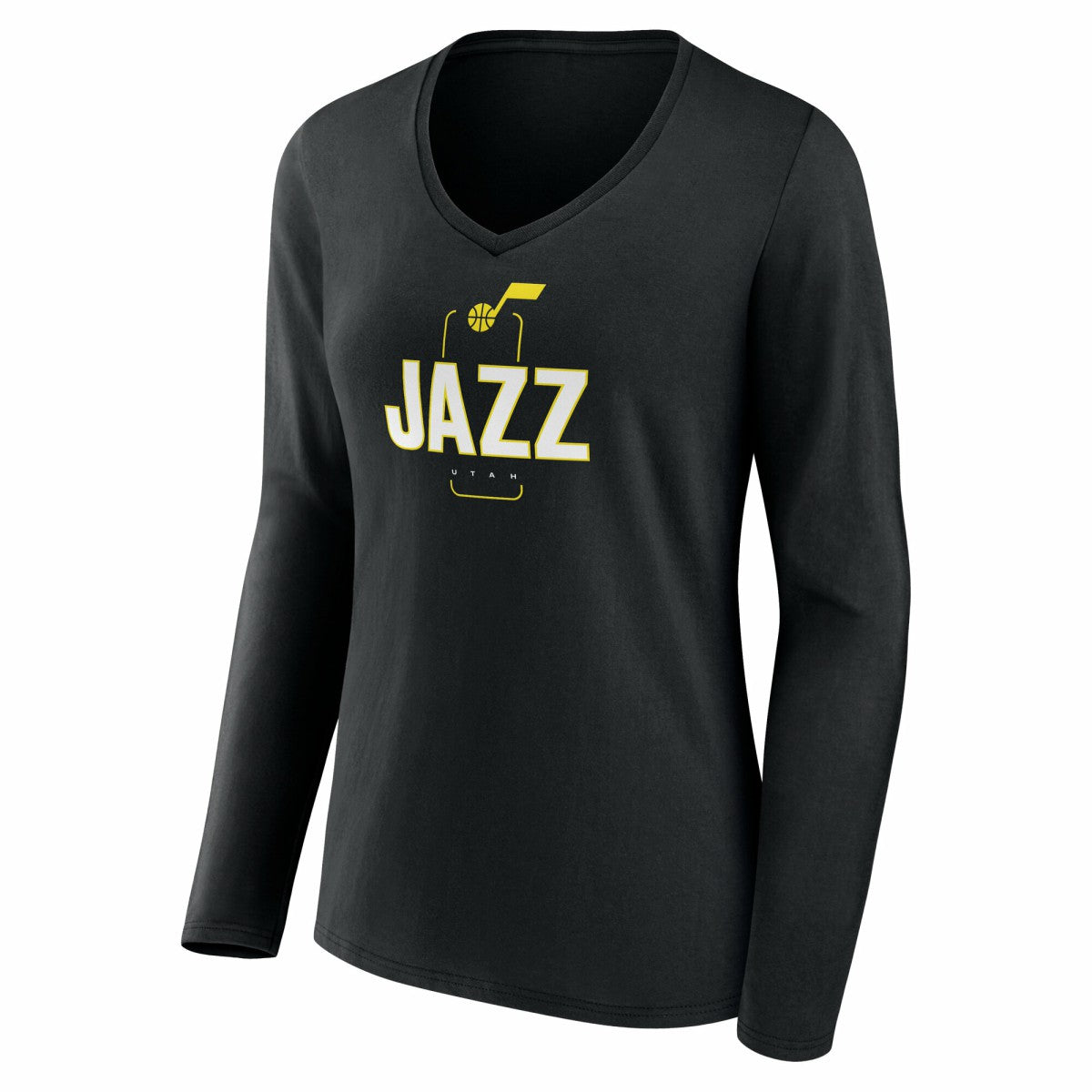NBA Utah Jazz Women's Center Court Name & Number Custom Long Sleeve V-Neck T-Shirt