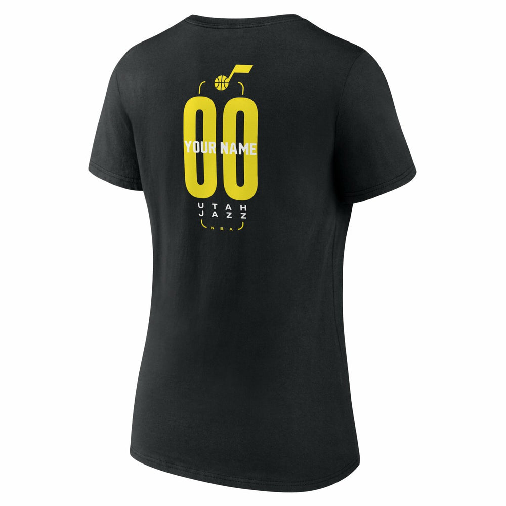 NBA Utah Jazz Women's Center Court Name & Number Custom V-Neck T-Shirt