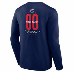 NBA Washington Wizards Center Court Name & Number Custom Long Sleeve T-Shirt