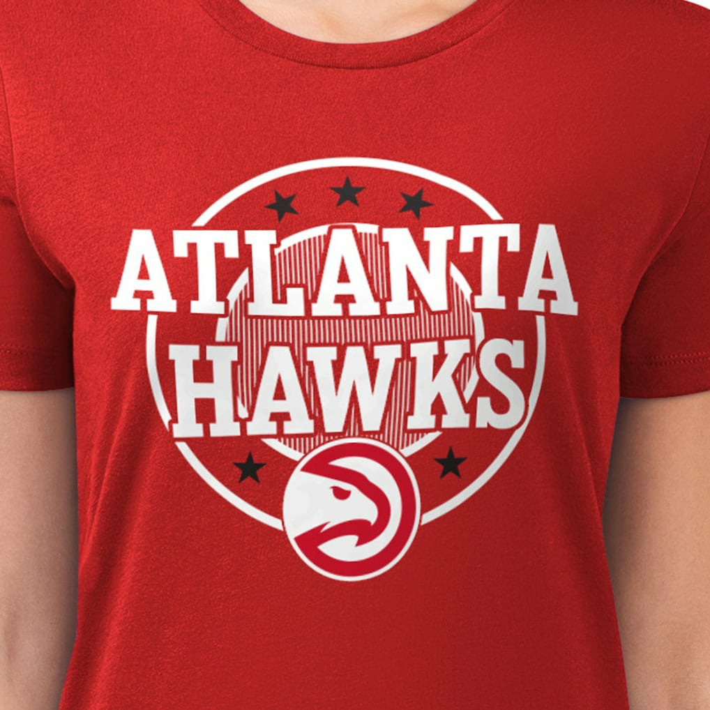 NBA Atlanta Hawks G-III 4Her by Carl Banks Women's Super-Slim Lightweight Pinstripe Circle Graphic T-Shirt