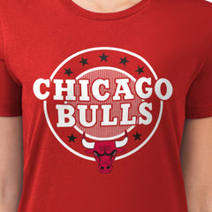 NBA Chicago Bulls G-III 4Her by Carl Banks Women's Super-Slim Lightweight Pinstripe Circle Graphic T-Shirt sale