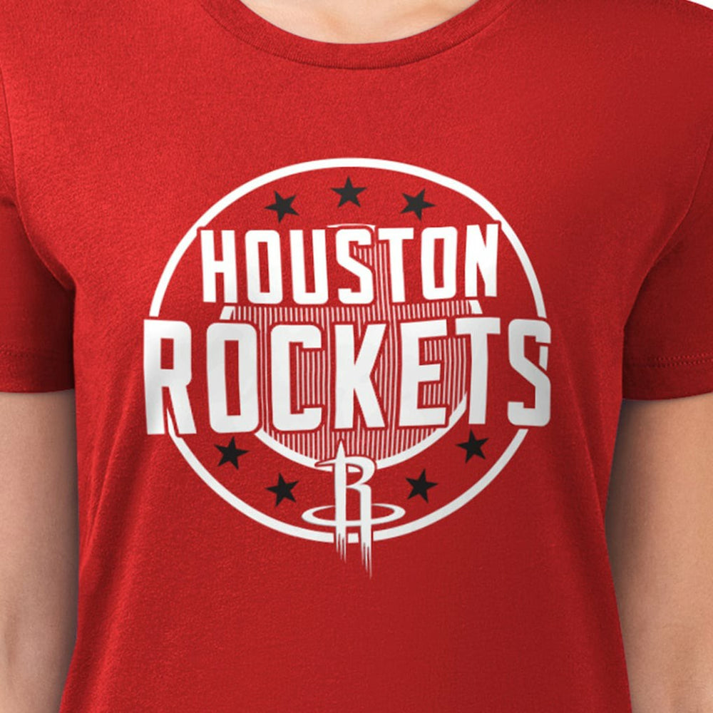 NBA Houston Rockets G-III 4Her by Carl Banks Women's Super-Slim Lightweight Pinstripe Circle Graphic T-Shirt
