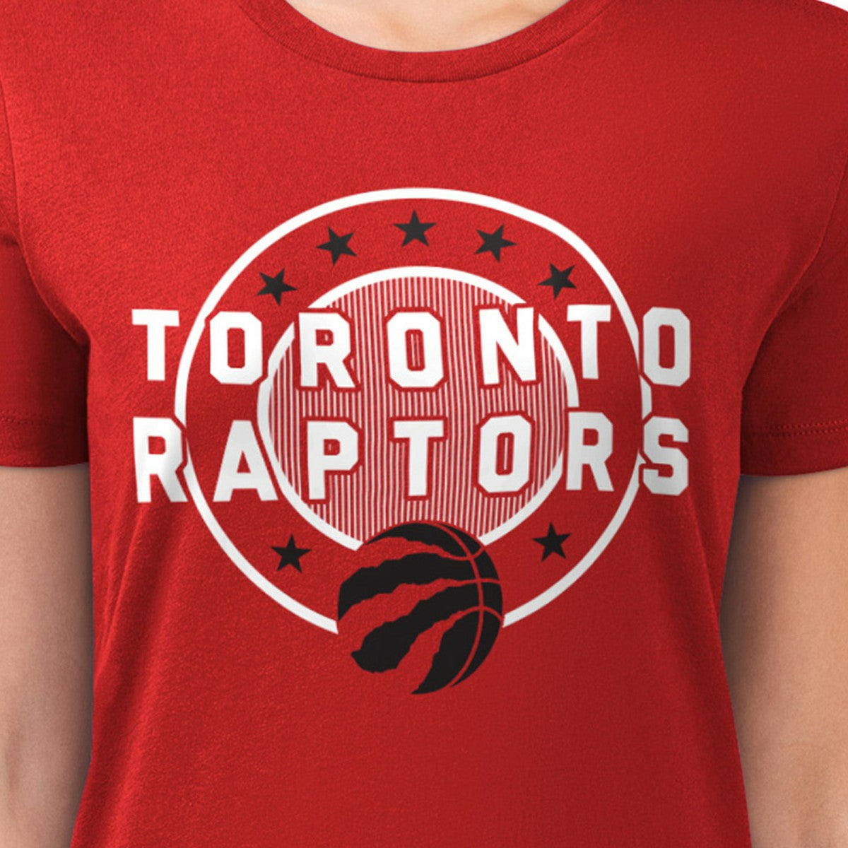 NBA Toronto Raptors G-III 4Her by Carl Banks Women's Super-Slim Lightweight Pinstripe Circle Graphic T-Shirt