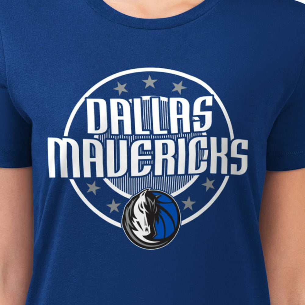 NBA Dallas Mavericks G-III 4Her by Carl Banks Women's Super-Slim Lightweight Pinstripe Circle Graphic T-Shirt sale