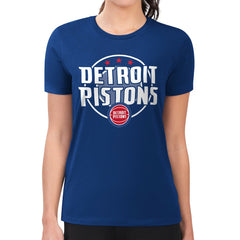 NBA Detroit Pistons G-III 4Her by Carl Banks Women's Super-Slim Lightweight Pinstripe Circle Graphic T-Shirt sale