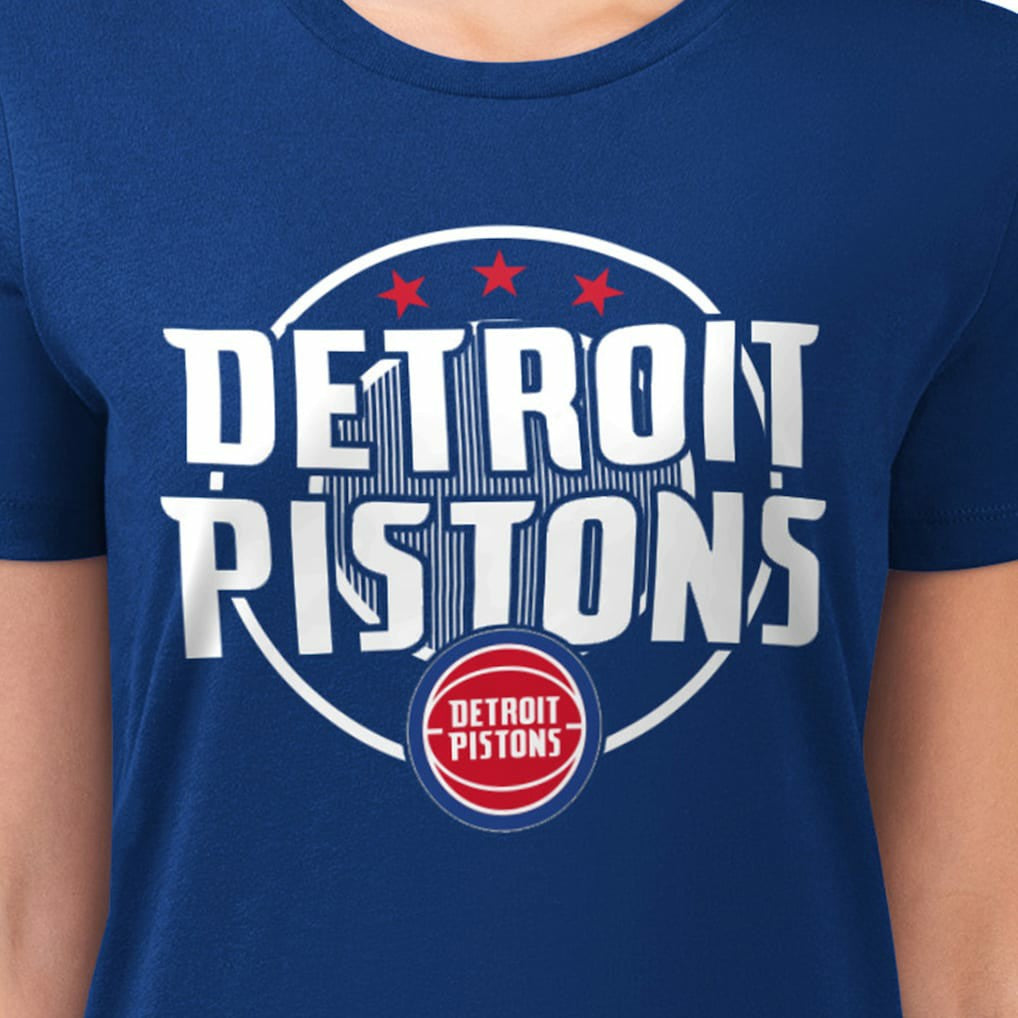 NBA Detroit Pistons G-III 4Her by Carl Banks Women's Super-Slim Lightweight Pinstripe Circle Graphic T-Shirt sale