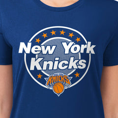 NBA New York Knicks G-III 4Her by Carl Banks Women's Super-Slim Lightweight Pinstripe Circle Graphic T-Shirt