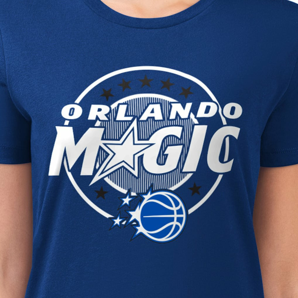 NBA Orlando Magic G-III 4Her by Carl Banks Women's Super-Slim Lightweight Pinstripe Circle Graphic T-Shirt