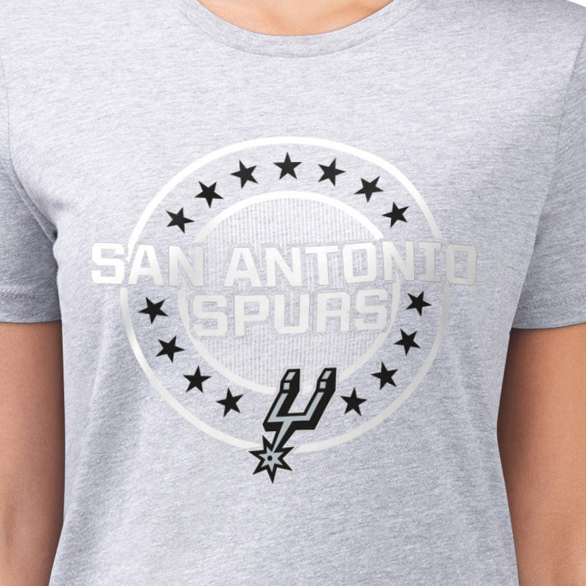 NBA San Antonio Spurs G-III 4Her by Carl Banks Women's Super-Slim Lightweight Pinstripe Circle Graphic T-Shirt