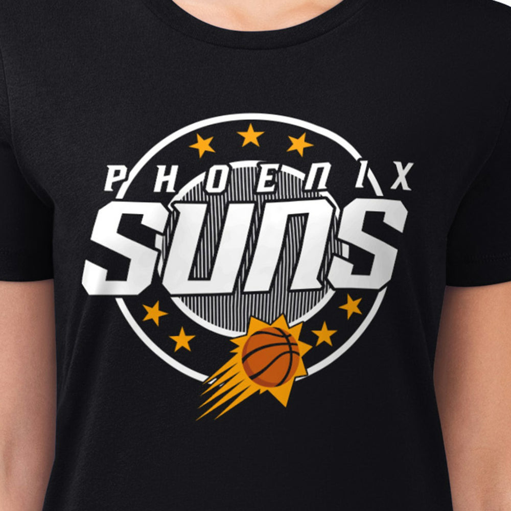 NBA Phoenix Suns G-III 4Her by Carl Banks Women's Super-Slim Lightweight Pinstripe Circle Graphic T-Shirt