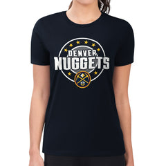 NBA Denver Nuggets G-III 4Her by Carl Banks Women's Super-Slim Lightweight Pinstripe Circle Graphic T-Shirt sale
