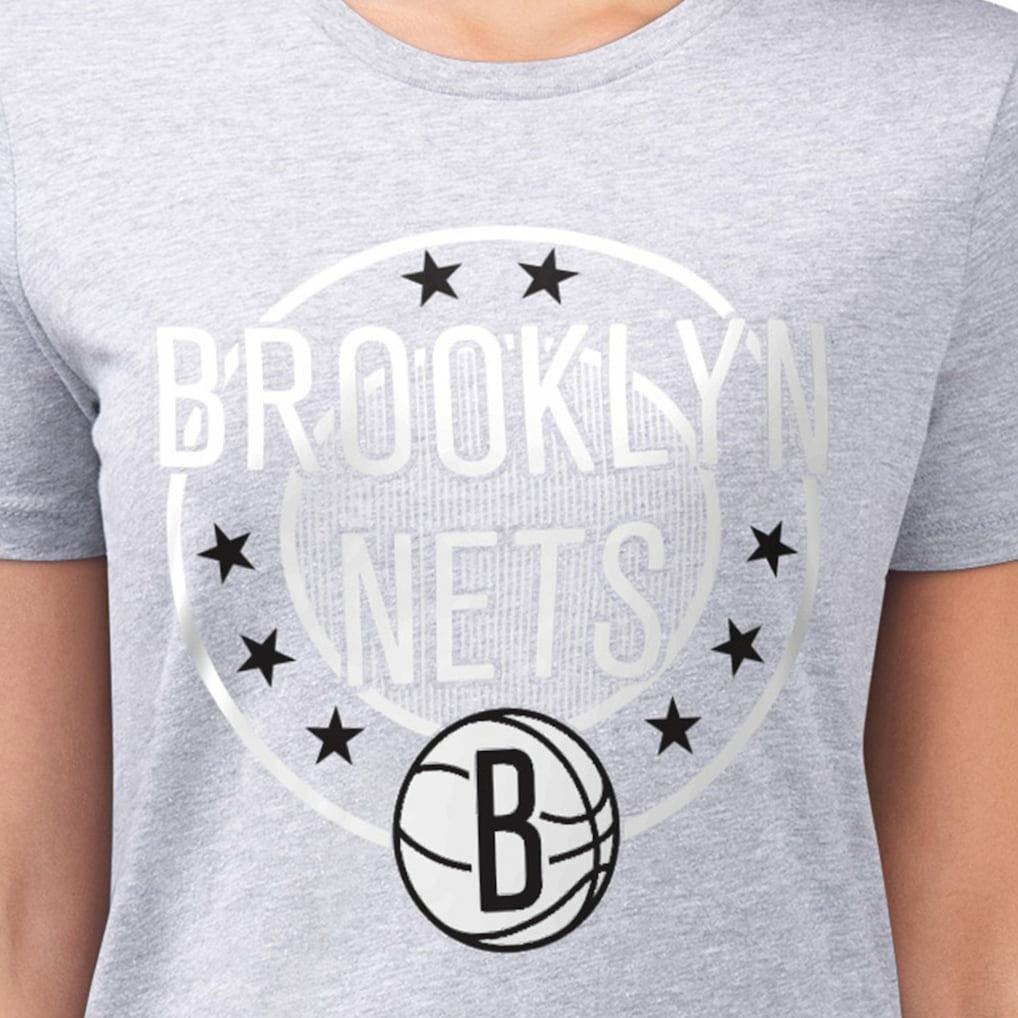 NBA Brooklyn Nets G-III 4Her by Carl Banks Women's Super-Slim Lightweight Pinstripe Circle Graphic T-Shirt