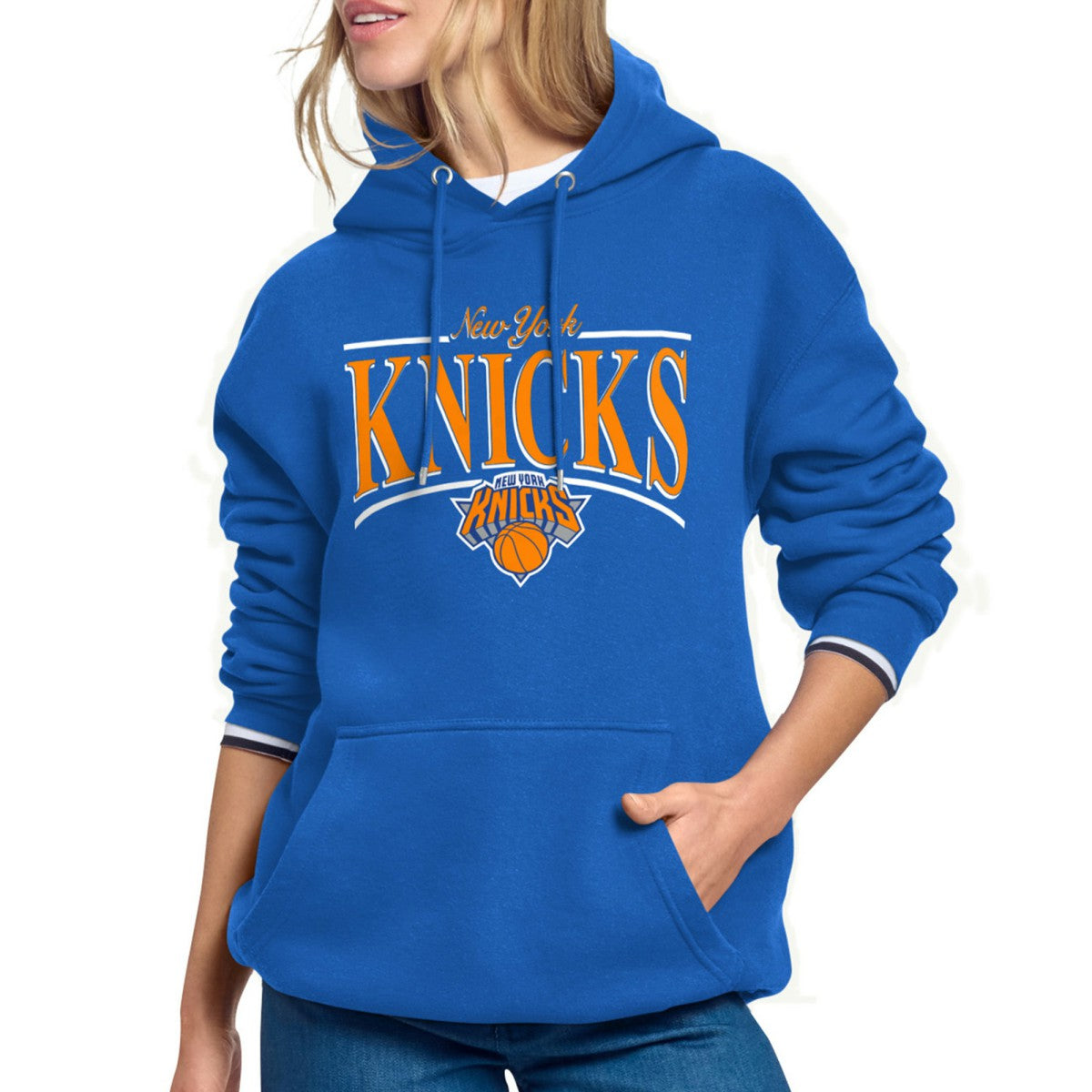 NBA New York Knicks Starter Women's Arch Stripe Fleece Hoodie