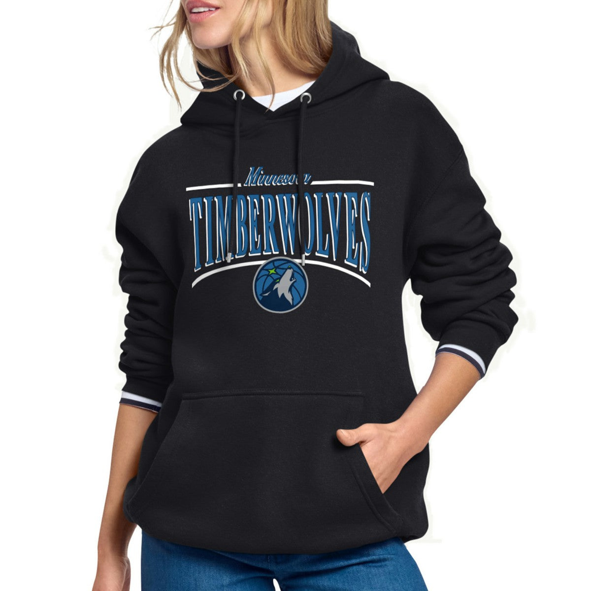 NBA Minnesota Timberwolves Starter Women's Arch Stripe Fleece Hoodie