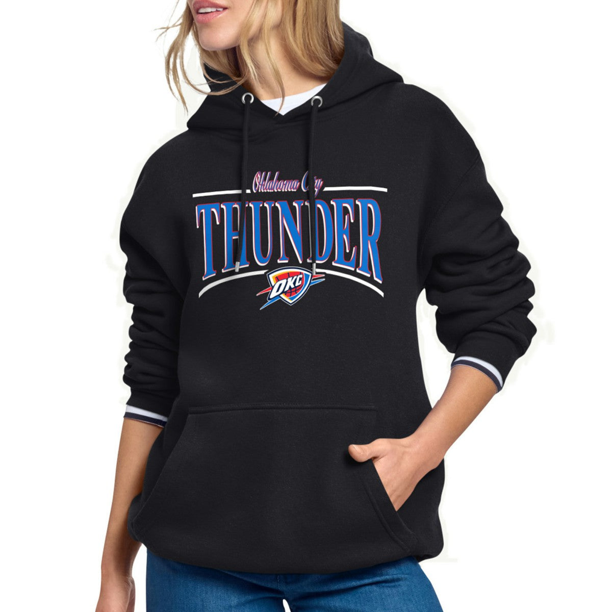 NBA Oklahoma City Thunder Starter Women's Arch Stripe Fleece Hoodie