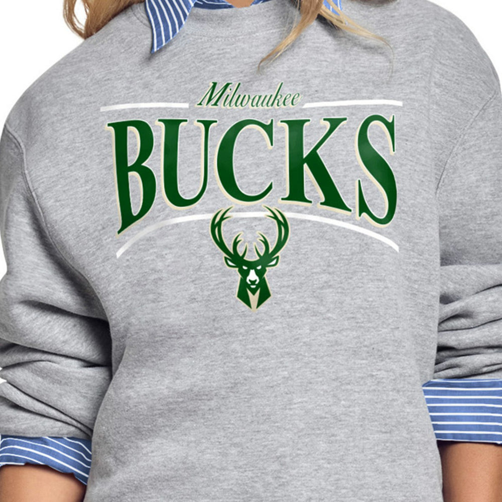 NBA Milwaukee Bucks Starter Women's Arch Stripe Fleece Crewneck Sweatshirt