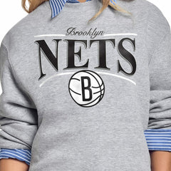 NBA Brooklyn Nets Starter Women's Arch Stripe Fleece Crewneck Sweatshirt