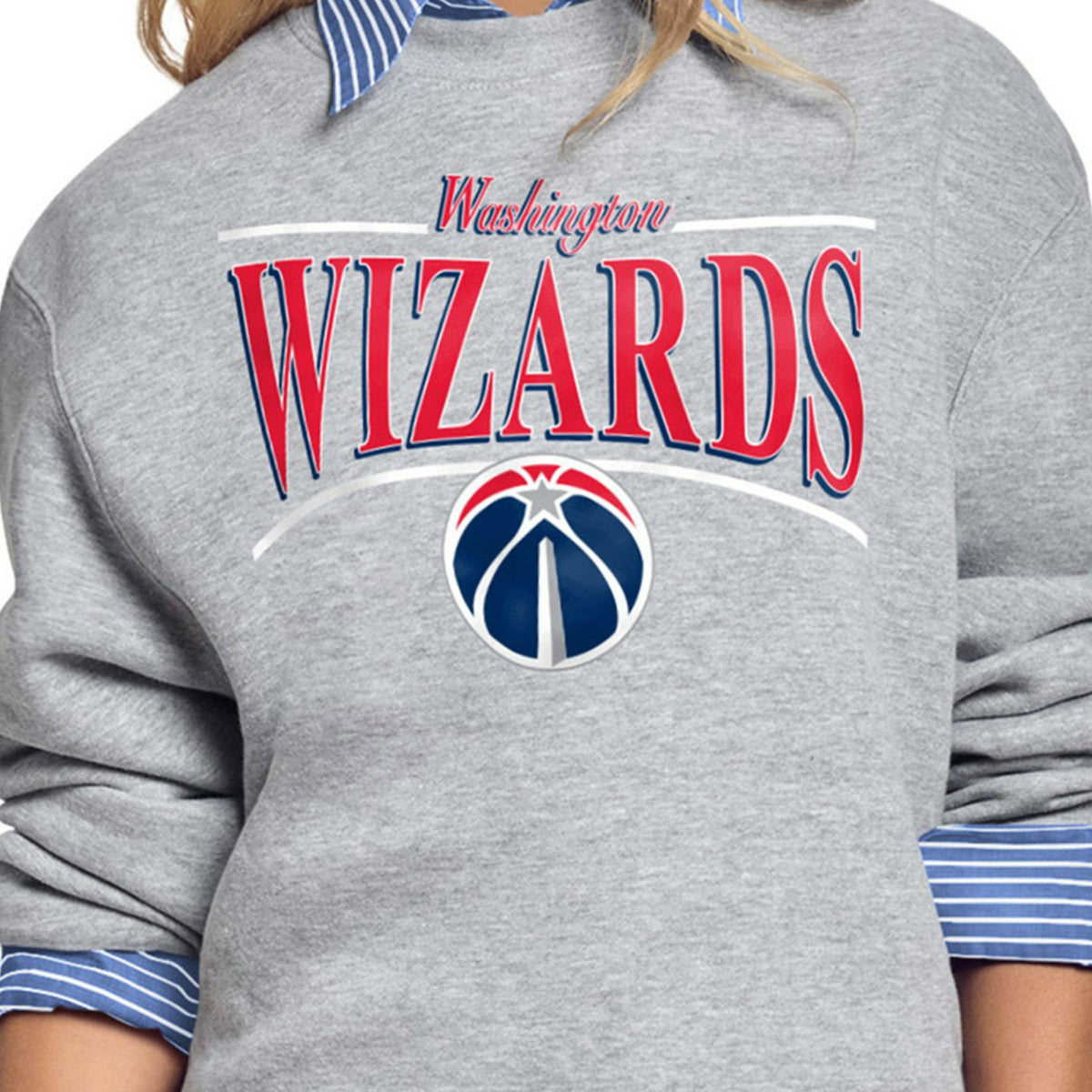 NBA Washington Wizards Starter Women's Arch Stripe Fleece Crewneck Sweatshirt
