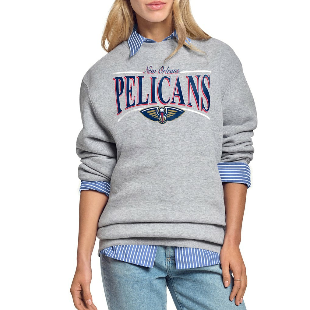 NBA New Orleans Pelicans Starter Women's Arch Stripe Fleece Crewneck Sweatshirt