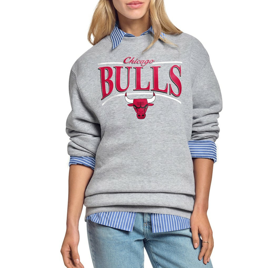 NBA Chicago Bulls Starter Women's Arch Stripe Fleece Crewneck Sweatshirt