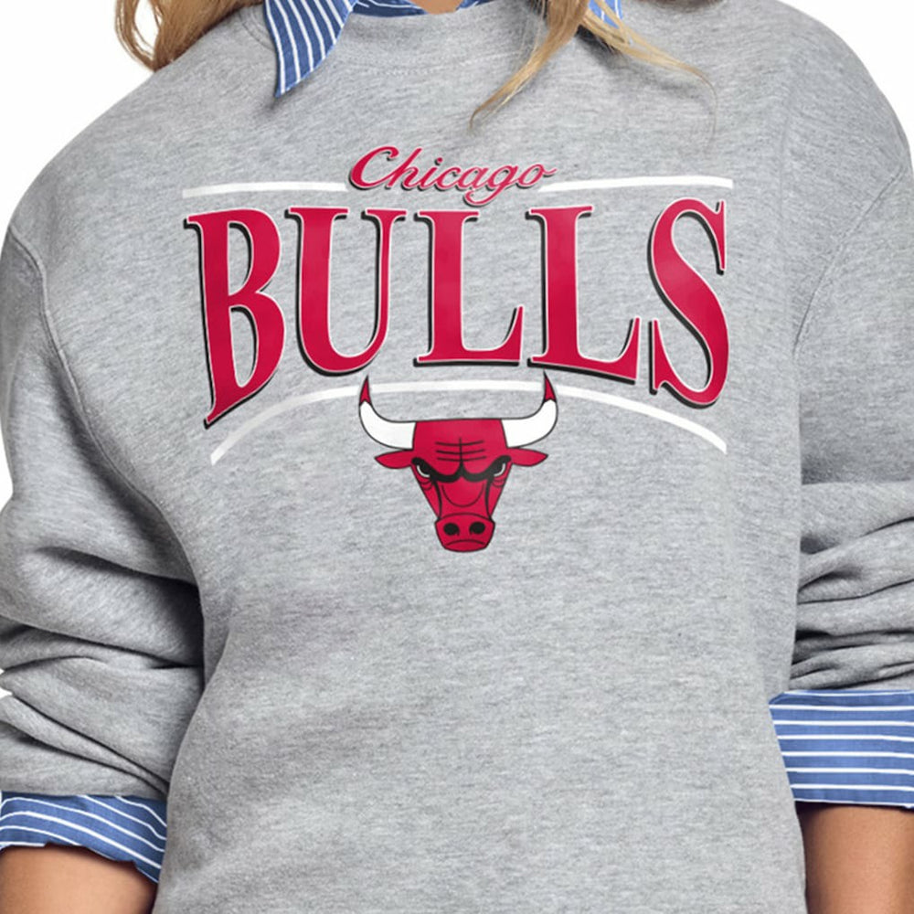 NBA Chicago Bulls Starter Women's Arch Stripe Fleece Crewneck Sweatshirt
