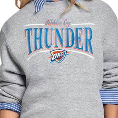 NBA Oklahoma City Thunder Starter Women's Arch Stripe Fleece Crewneck Sweatshirt