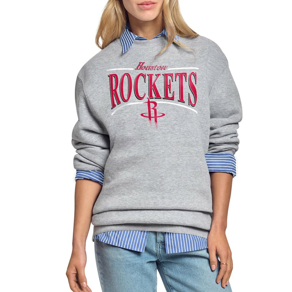 NBA Houston Rockets Starter Women's Arch Stripe Fleece Crewneck Sweatshirt sale