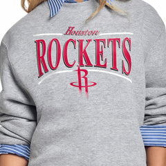 NBA Houston Rockets Starter Women's Arch Stripe Fleece Crewneck Sweatshirt sale
