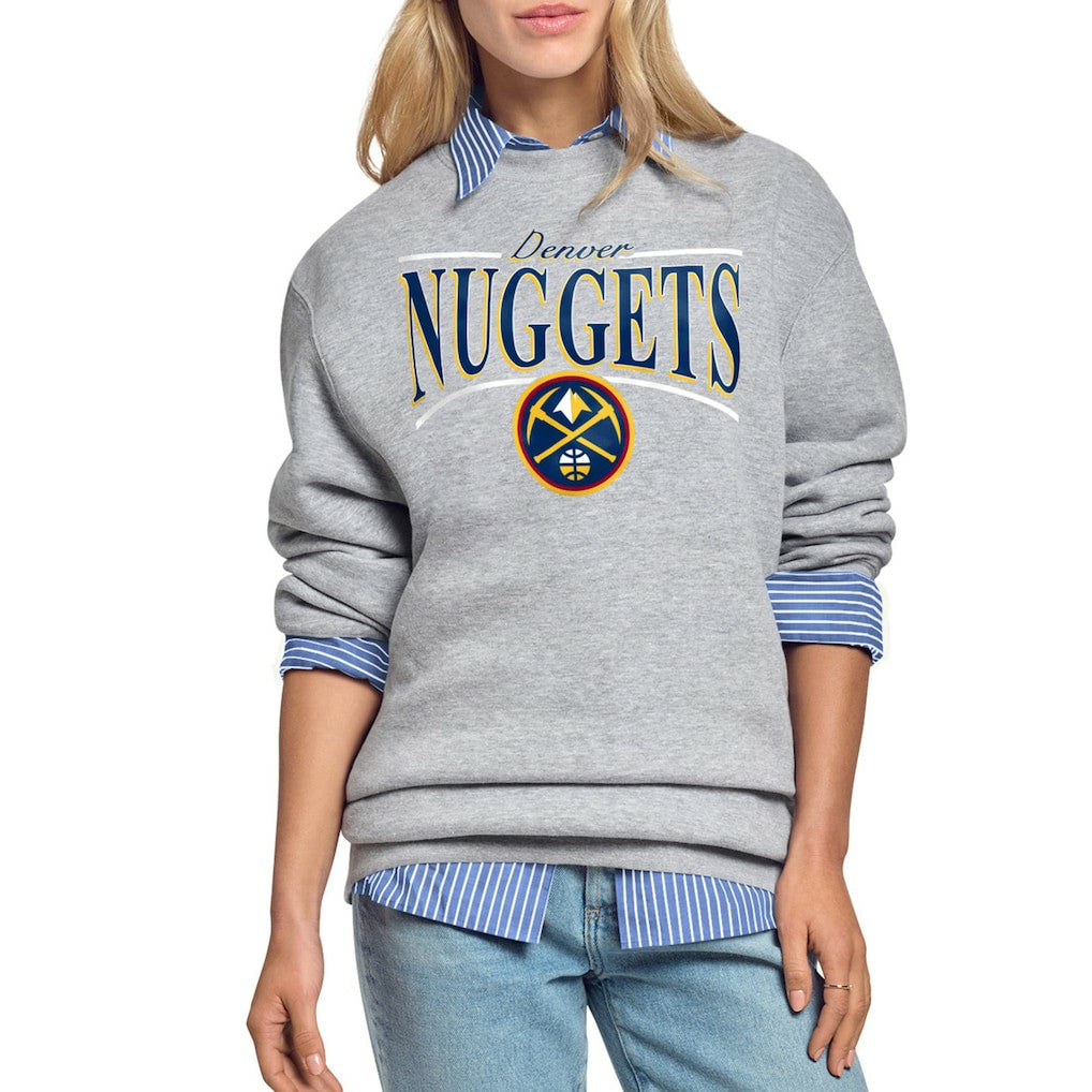 NBA Denver Nuggets Starter Women's Arch Stripe Fleece Crewneck Sweatshirt sale