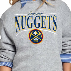 NBA Denver Nuggets Starter Women's Arch Stripe Fleece Crewneck Sweatshirt sale