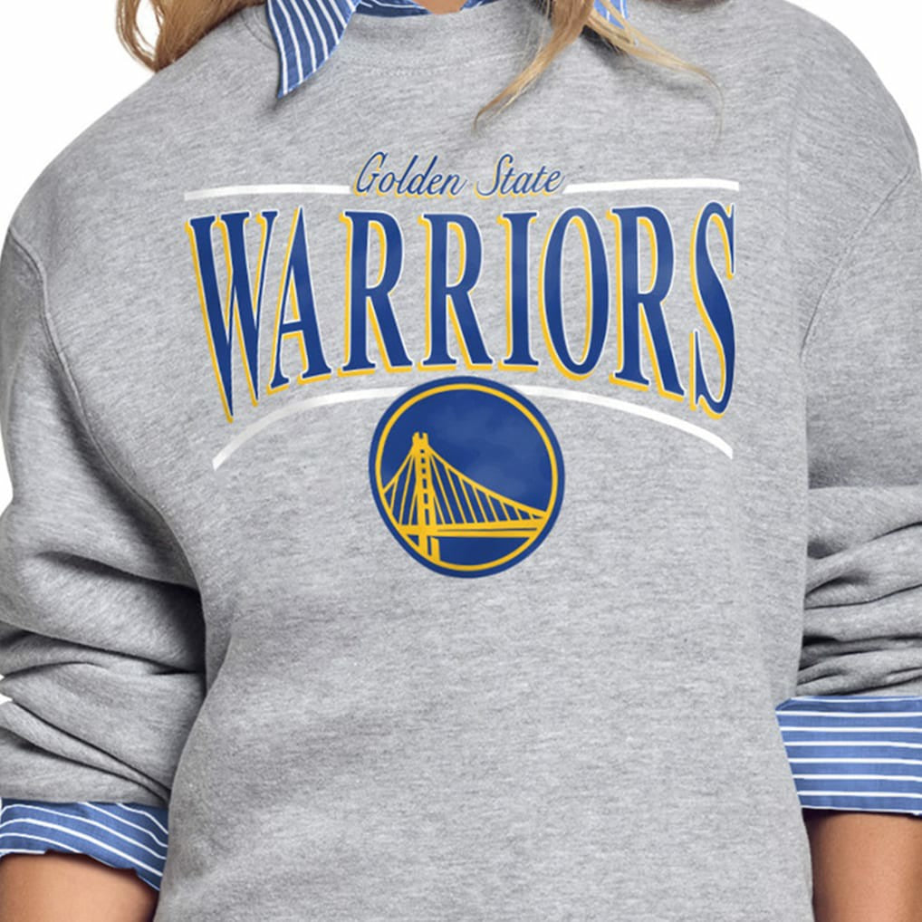 NBA Golden State Warriors Starter Women's Arch Stripe Fleece Crewneck Sweatshirt sale