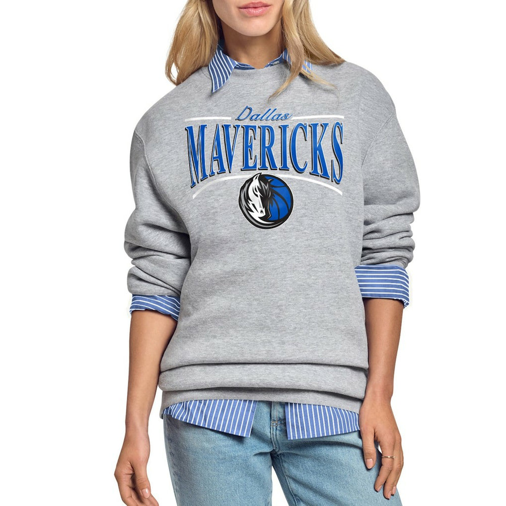 NBA Dallas Mavericks Starter Women's Arch Stripe Fleece Crewneck Sweatshirt sale