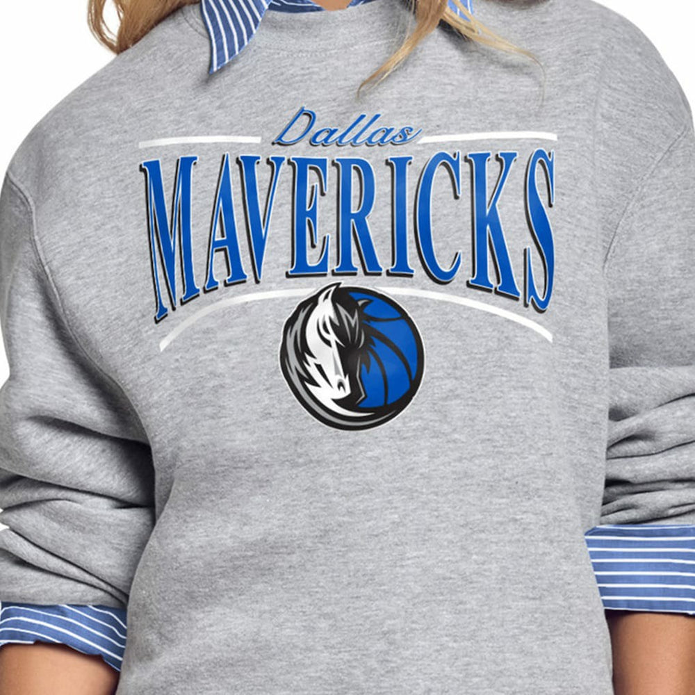 NBA Dallas Mavericks Starter Women's Arch Stripe Fleece Crewneck Sweatshirt sale